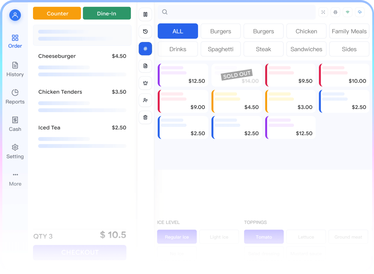Store operation screen