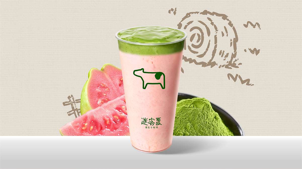 粉雾·抹茶芭乐冰奶