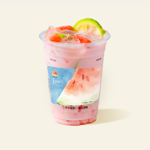 西瓜柠檬奶