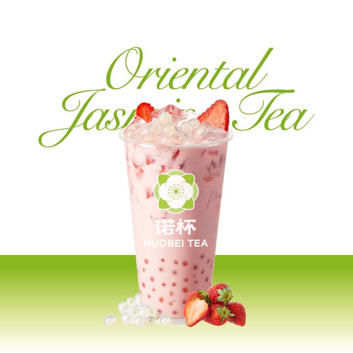 Strawberry Popping Boba Latte