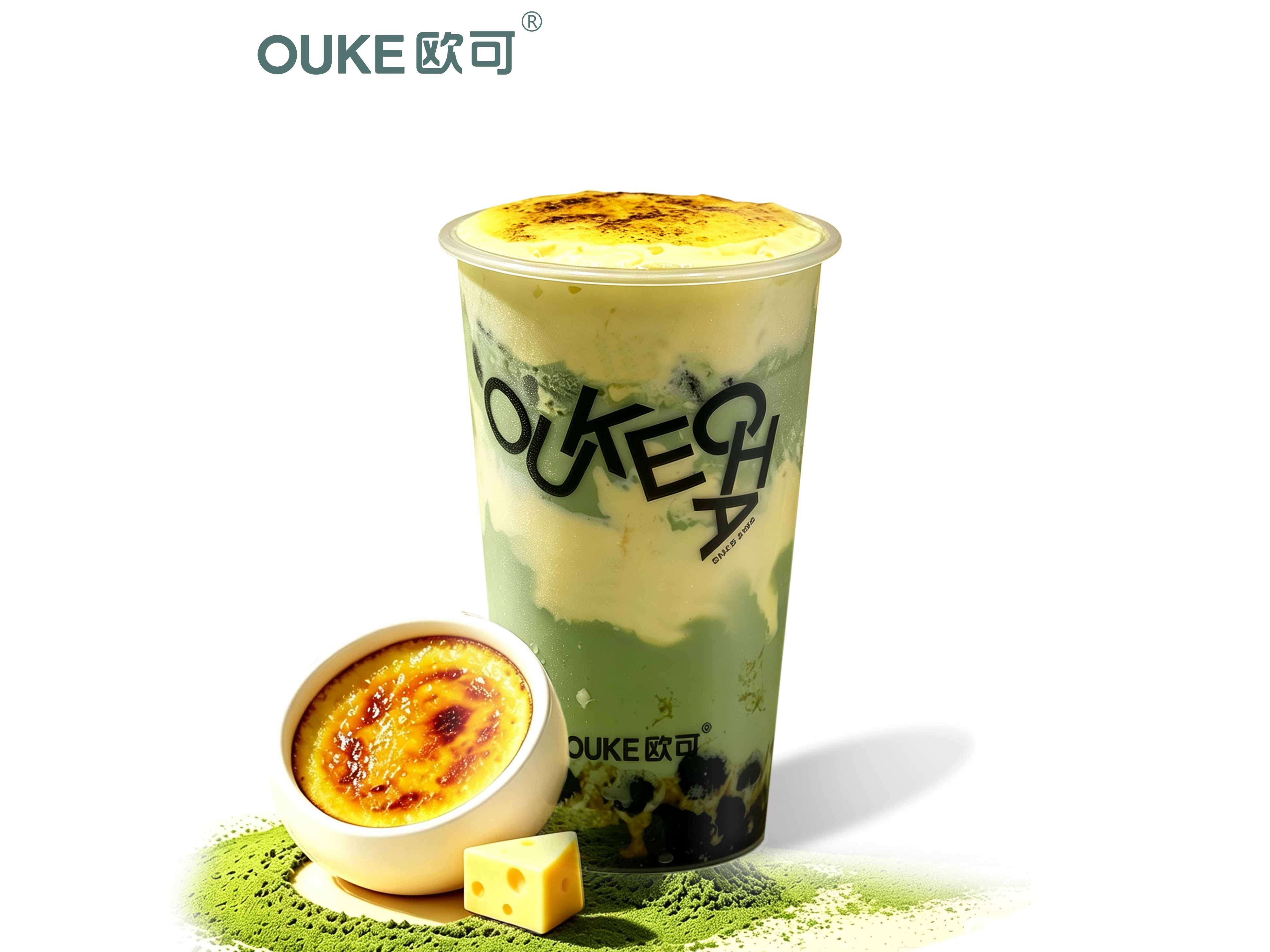 烤布蕾蛋糕抹茶