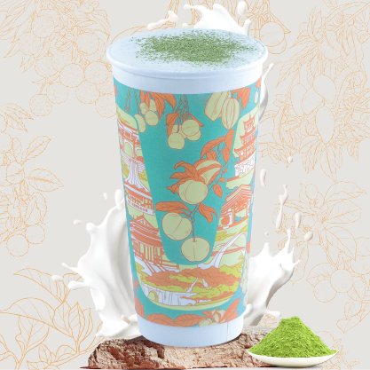 抹青芝芝奶盖