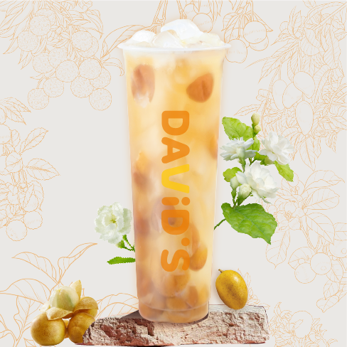 黄皮茉莉冰茶长长杯