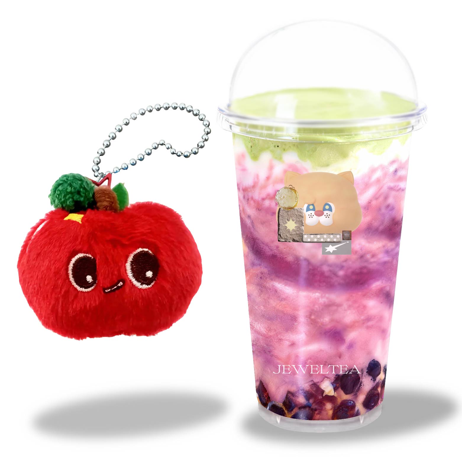 ［赠appleU公仔］抹茶树莓黑加仑珍珠