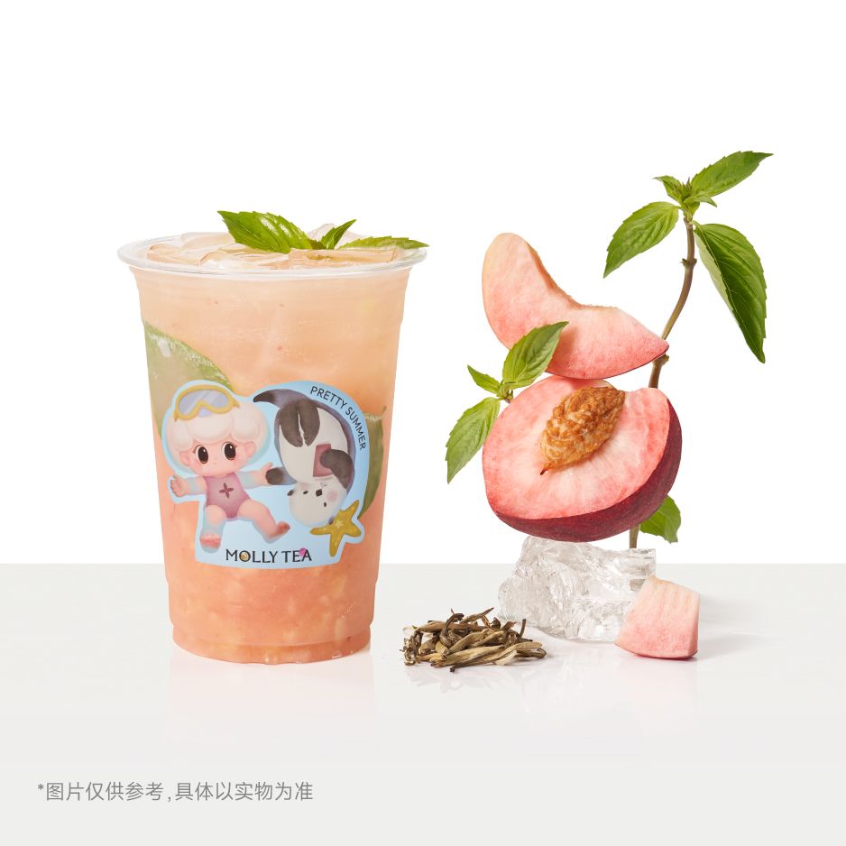蜜桃罗勒冰茶