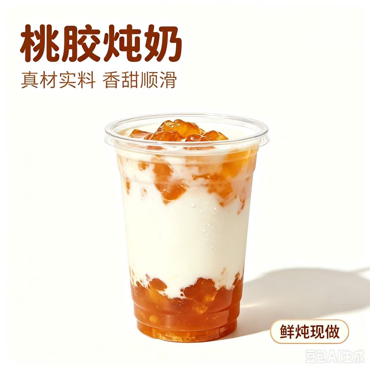桃胶炖奶