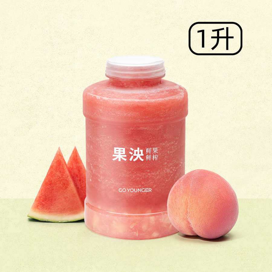 手捣爆汁水蜜桃·西瓜冰(1升)