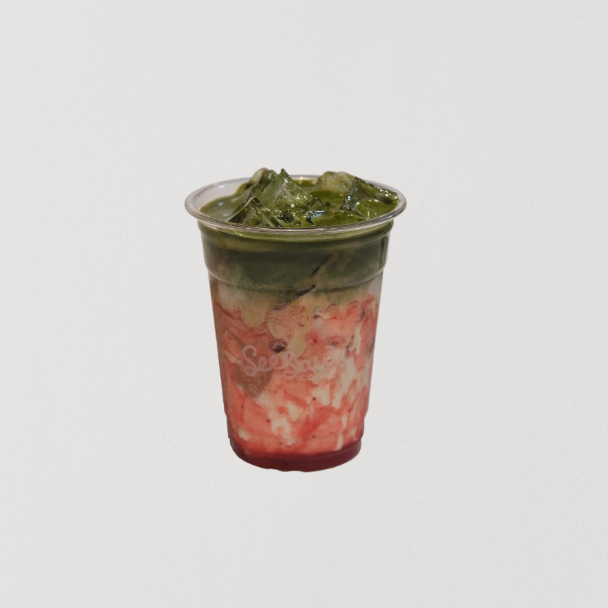 草莓抹茶拿铁