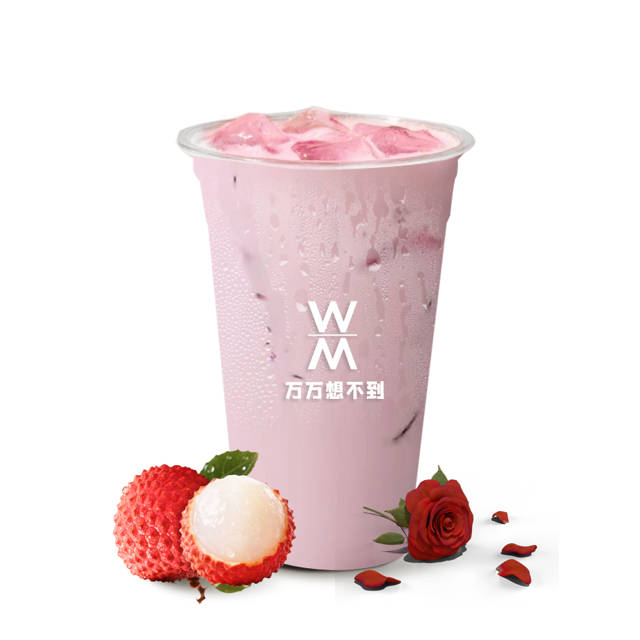 玫瑰荔枝冰奶