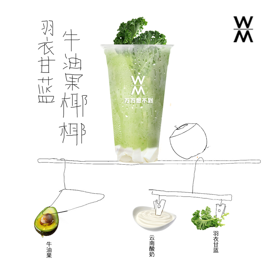 羽衣甘蓝牛油果椰椰