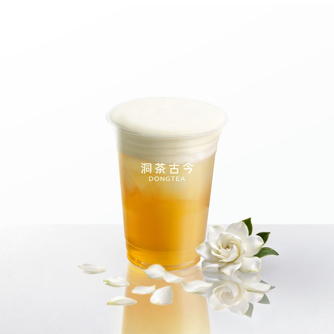 栀子奶盖茶