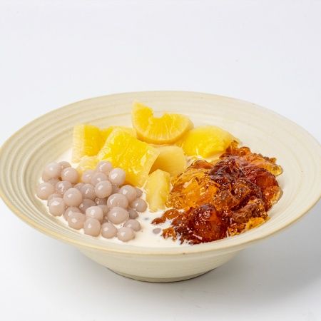 木薯桃胶芋圆炖奶