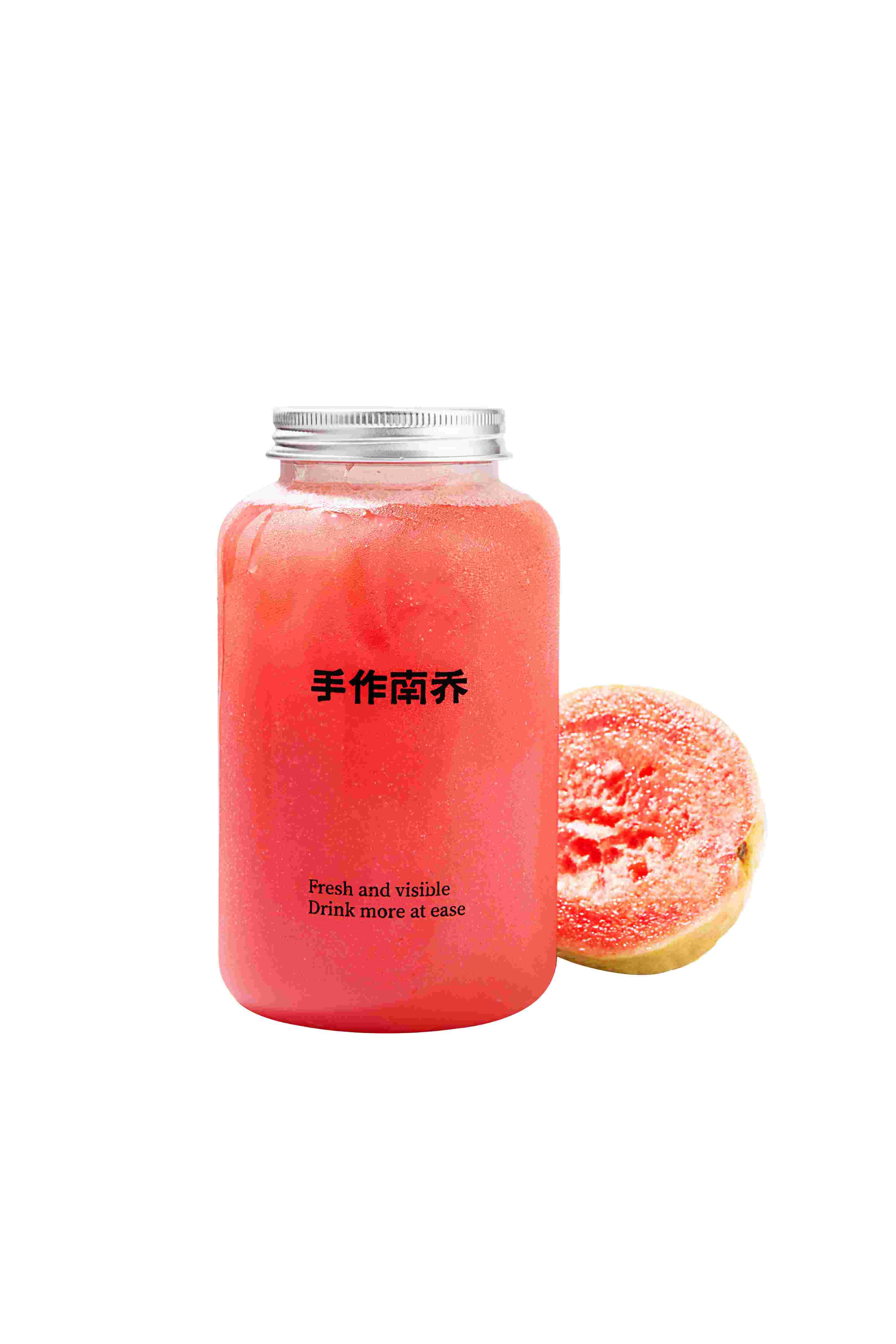 粉黛芭乐草莓苹果冰茶