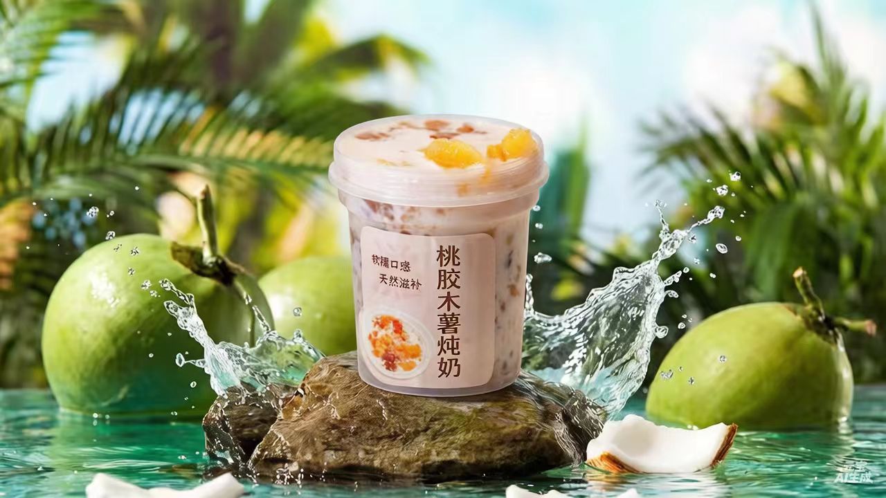 桃胶木薯炖奶