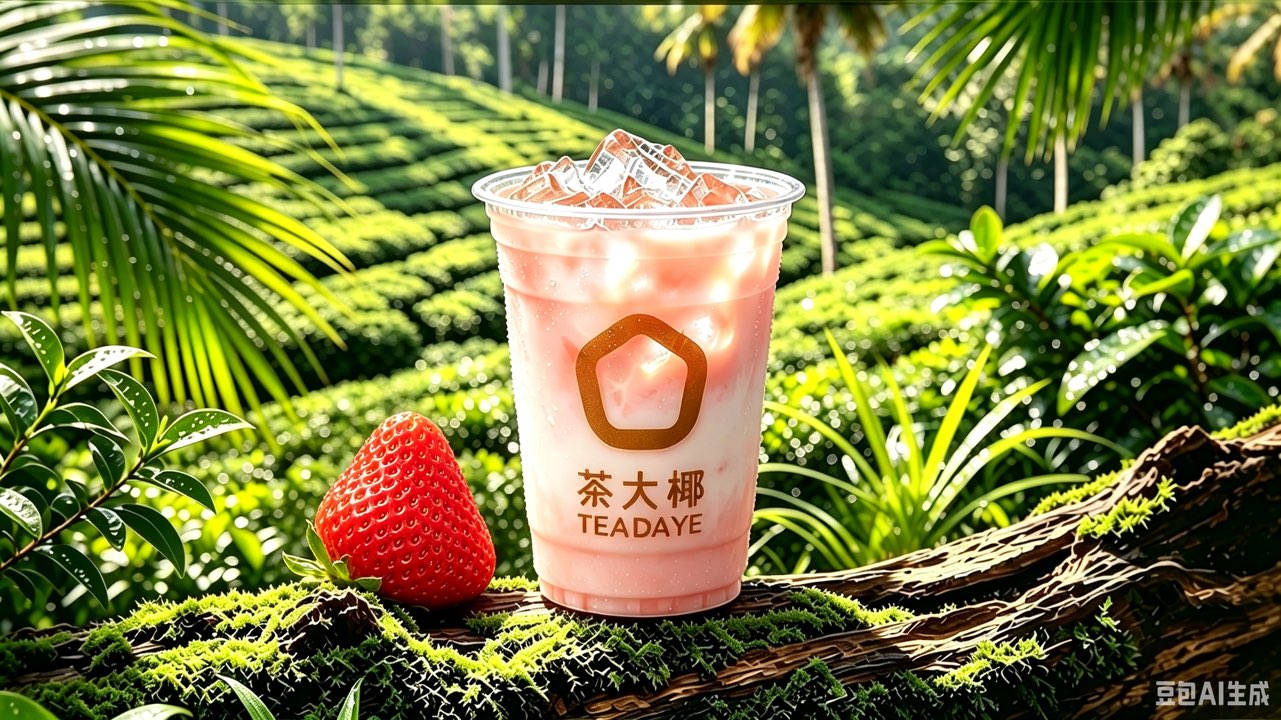 紅粉草莓冰奶