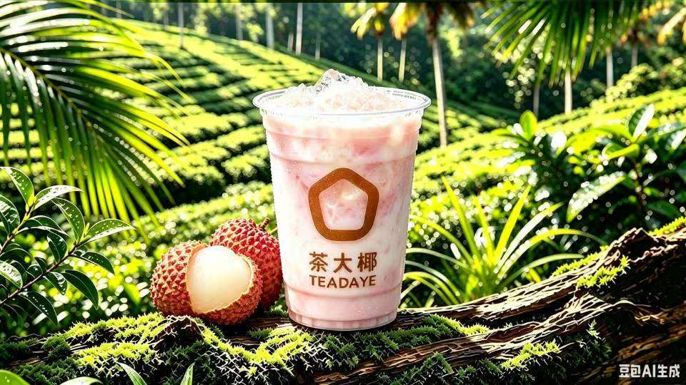玫瑰荔枝冰奶
