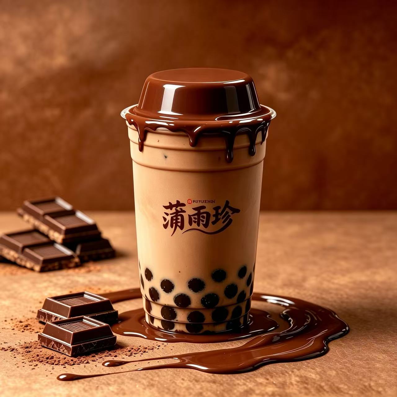 黑巧布丁珍珠奶茶