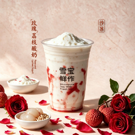 玫瑰荔枝酸奶