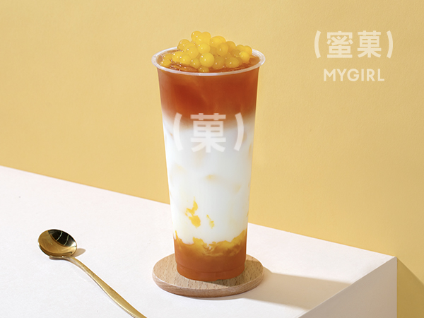 草莓爆爆蛋奶茶